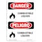 Signmission Safety Sign, 10" Height, Rigid Plastic, Combustible Liquids -Combustible Liquido, Span OS-DS-P-710-VS-2002 - alternate 1
